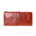High Quality Wax Oil Retro Leather Double Button Wallet & Purse (EF6196)
